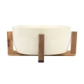 SALAD BOWL ALLURE 28cm WITH BASE IVORY