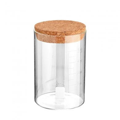 STORAGE CONTAINER GLASS 500ml WITH CORK LID
