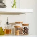 ESTIA ΔΟΧΕΙΟ ΑΠΟΘΗΚΕΥΣΗΣ ΓΥΑΛΙΝΟ 150ml ΜΕ ΚΑΠΑΚΙ ΦΕΛΛΟΥ