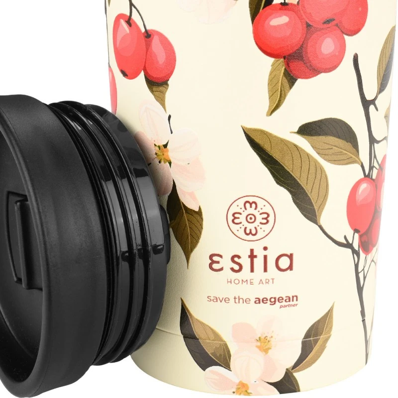 INSULATED TRAVEL MUG SAVE THE AEGEAN 350ml SAKURA WHISPER