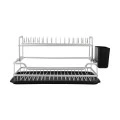 DISH RACK 2-TIER ALUMINIUM WITH PLASTIC PLATE