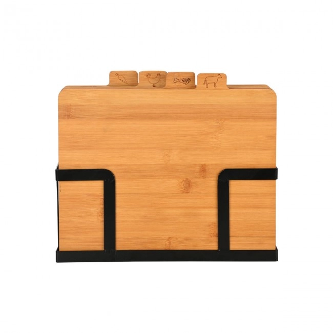 ESTIA ΣΕΤ ΕΠΙΦΑΝΕΙΕΣ ΚΟΠΗΣ BAMBOO ESSENTIALS 5 ΤΕΜ ΜΕ ΜΑΥΡΗ ΜΕΤΑΛΛΙΚΗ ΒΑΣΗ