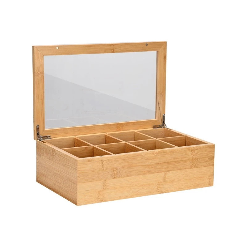ESTIA ΚΟΥΤΙ ΑΠΟΘΗΚΕΥΣΗΣ ΒΑΜΒΟΟ 8 ΘΗΚΕΣ 31x19x9cm ΜΕ ΚΑΠΑΚΙ
