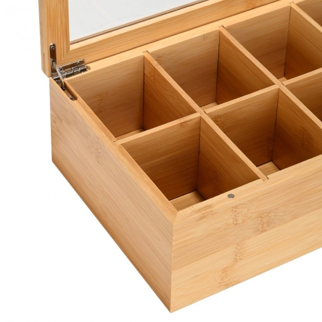 ESTIA ΚΟΥΤΙ ΑΠΟΘΗΚΕΥΣΗΣ ΒΑΜΒΟΟ 8 ΘΗΚΕΣ 31x19x9cm ΜΕ ΚΑΠΑΚΙ