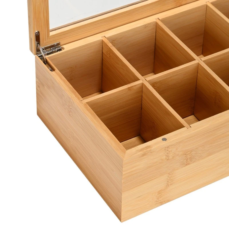 ESTIA ΚΟΥΤΙ ΑΠΟΘΗΚΕΥΣΗΣ ΒΑΜΒΟΟ 8 ΘΗΚΕΣ 31x19x9cm ΜΕ ΚΑΠΑΚΙ