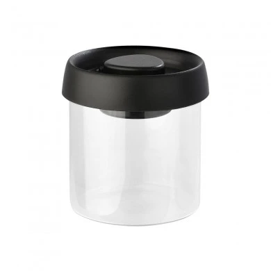 STORAGE VACUUM CONTAINER GLASS 450ml WITH LID BLACK