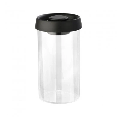 STORAGE VACUUM CONTAINER  GLASS 900ml WITH LID BLACK