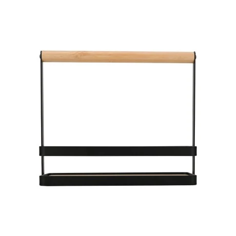 ESTIA ΘΗΚΗ ΟΡΓΑΝΩΣΗΣ BAMBOO ESSENTIALS ΜΕ ΧΕΡΟΥΛΙ 24x10.5x21.3cm ΜΕΤΑΛΛΙΚΗ ΜΑΥΡΗ