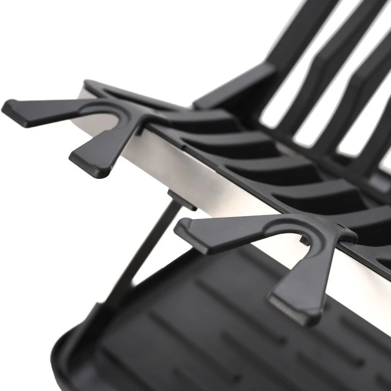 DISH RACK FOLDABLE STAINLESS STEEL 2 -TIER 48x35.4x27.2cm BLACK