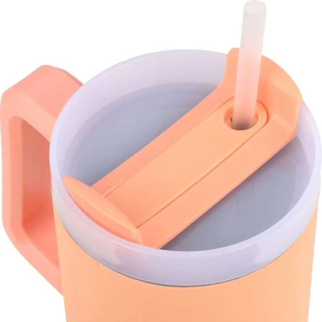 INSULATED STRAW TUMBLER XL SAVE THE AEGEAN 900ml PEACH FUZZ
