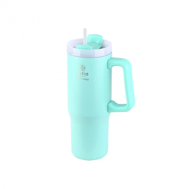 INSULATED STRAW TUMBLER XL SAVE THE AEGEAN 900ml BERMUDA GREEN