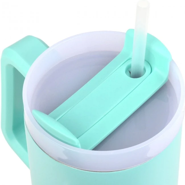 INSULATED STRAW TUMBLER XL SAVE THE AEGEAN 900ml BERMUDA GREEN