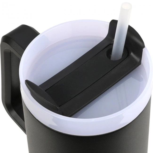 INSULATED STRAW TUMBLER XL SAVE THE AEGEAN 900ml MIDNIGHT BLACK