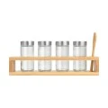 ESTIA ΔΟΧΕΙΑ ΜΠΑΧΑΡΙΚΩΝ BAMBOO ESSENTIALS ΓΥΑΛΙΝΑ ΣΕΤ 6 ΤΕΜ ΜΕ ΜΕΤΑΛΛΙΚΟ ΚΑΠΑΚΙ &amp; ΒΑΣΗ BAMBOO ΜΕ ΚΟΥ