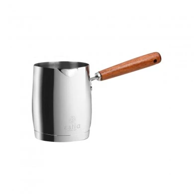 COFFEE POT MOKKA STAINLESS STEEL 223ml WITH WOODEN STEEL