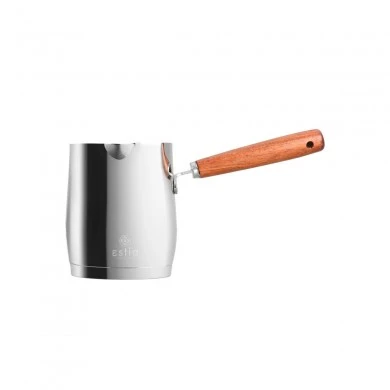 COFFEE POT MOKKA STAINLESS STEEL 345ml WITH WOODEN STEEL