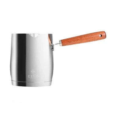COFFEE POT MOKKA STAINLESS STEEL 530ml WITH WOODEN STEEL