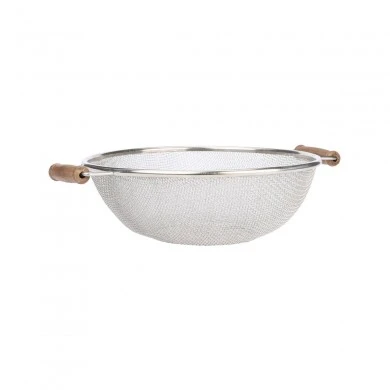 PASTA STRAINER ALLURE STAINLESS STEEL 26cm WITH WOODEN HANDLES