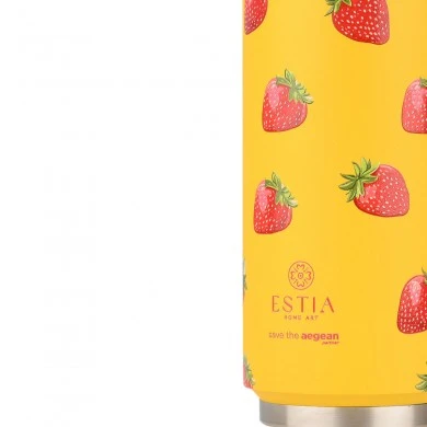 INSULATED BOTTLE TRAVEL CUP SAVE THE AEGEAN 500ml BERRY BRIGHT