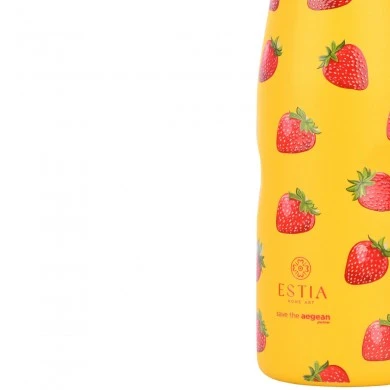 INSULATED BOTTLE TRAVEL FLASK SAVE THE AEGEAN 500ml BERRY BRIGHT