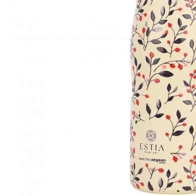 INSULATED BOTTLE TRAVEL FLASK SAVE THE AEGEAN 500ml BLOOM BEIGE