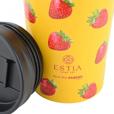 INSULATED TRAVEL MUG SAVE THE AEGEAN 350ml BERRY BRIGHT