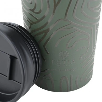 INSULATED TRAVEL MUG SAVE THE AEGEAN 350ml OLIVE FLOW