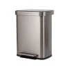 ESTIA ΚΑΔΟΣ ΑΠΟΡΡΙΜΑΤΩΝ FLATOP SOFT CLOSE 50lt ΜΑΤ ΙΝΟΞ