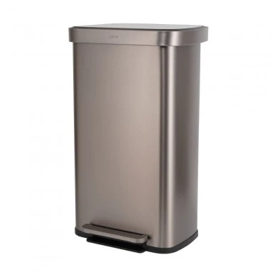 KITCHEN TRASH CAN FLATOP SOFT CLOSE 70lt MATTE INOX