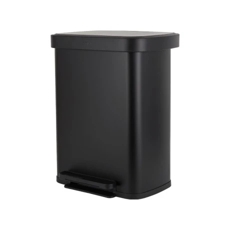 ESTIA ΚΑΔΟΣ ΑΠΟΡΡΙΜΑΤΩΝ FLATOP SOFT CLOSE 50lt ΜΑΤ ΜΑΥΡΟΣ