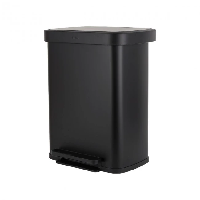 ESTIA ΚΑΔΟΣ ΑΠΟΡΡΙΜΑΤΩΝ FLATOP SOFT CLOSE 50lt ΜΑΤ ΜΑΥΡΟΣ