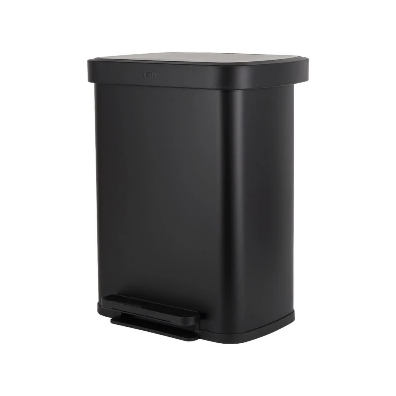 ESTIA ΚΑΔΟΣ ΑΠΟΡΡΙΜΑΤΩΝ FLATOP SOFT CLOSE 50lt ΜΑΤ ΜΑΥΡΟΣ