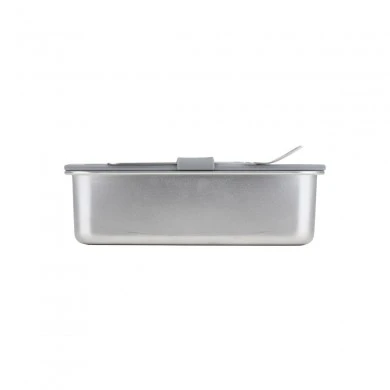 LUNCH BOX STAINLESS STEEL 1250ml WITH GLASS LID &amp; STAINLESS STEEL FORK