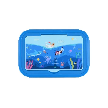 ESTIA ΠΑΙΔΙΚΟ ΦΑΓΗΤΟΔΟΧΕΙΟ SAVE THE AEGEAN 1400ml ΜΕ 3 ΘΗΚΕΣ OCEAN PLAY