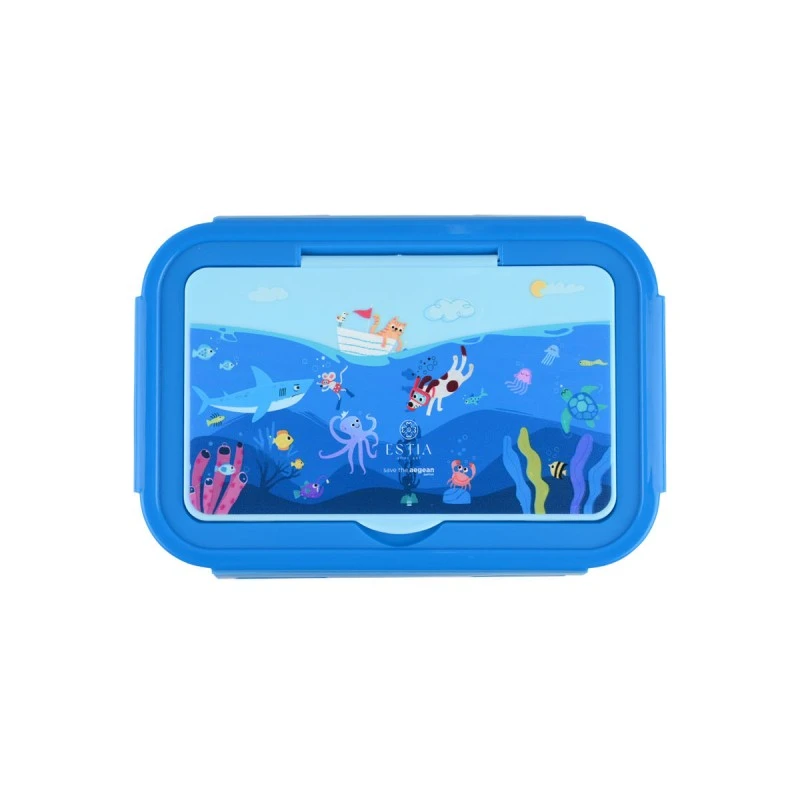 KIDS LUNCH BOX SAVE THE AEGEAN 1400ml WITH 3 COMPARTMENTS OCEAN PLAY