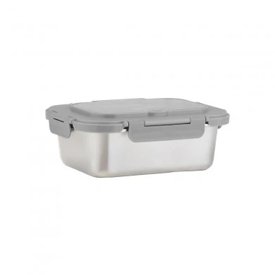 LUNCH BOX STAINLESS STEEL 1200ml WITH SPOON, FORK &amp; DIVIDER