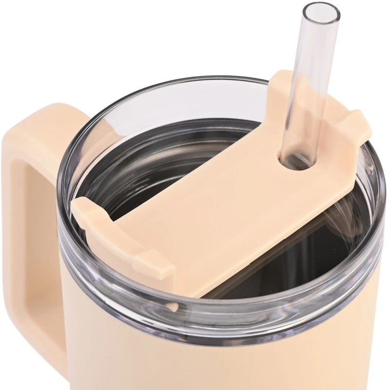 INSULATED BOTTLE STRAW TUMBLER HOMELY 900ml SANDSTONE