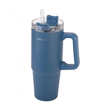 INSULATED BOTTLE STRAW TUMBLER 900ml INDIGO BLUE