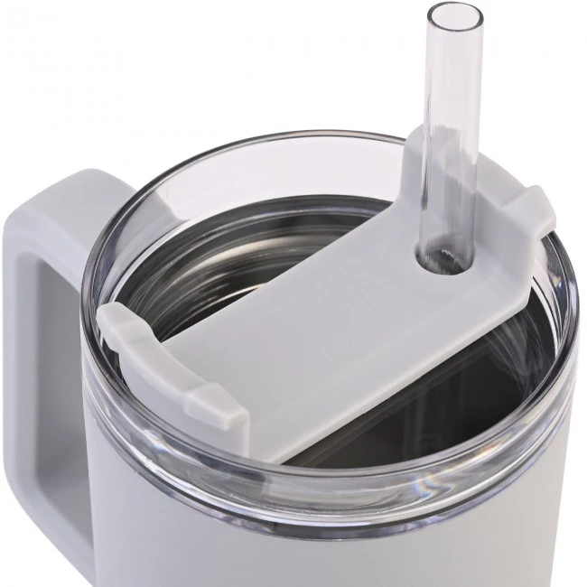 INSULATED BOTTLE STRAW TUMBLER HOMELY 900ml PEBBLE GRAY