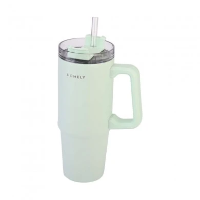 INSULATED BOTTLE STRAW TUMBLER 900ml SEAFOAM