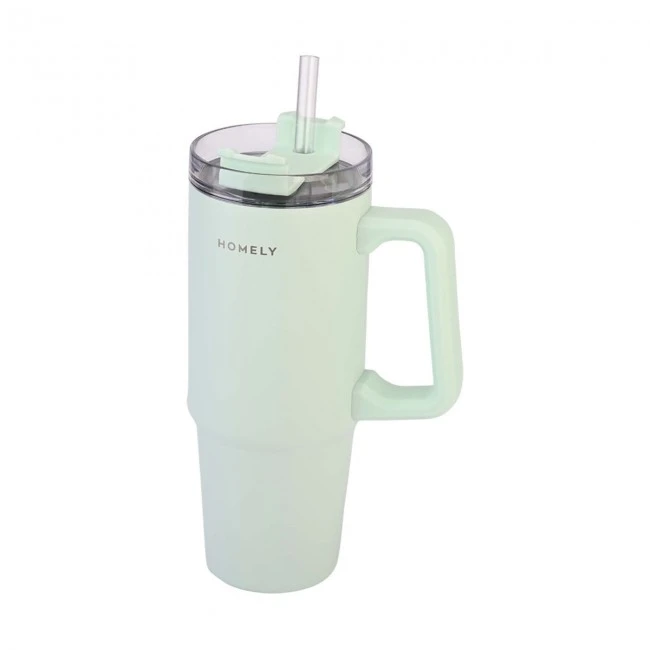INSULATED BOTTLE STRAW TUMBLER HOMELY 900ml SEAFOAM