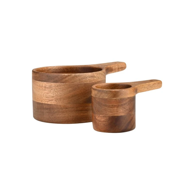 WOODEN KITCHEN MEASURING ALLURE SPOONS SET 13.7CM &amp; 9.4CM