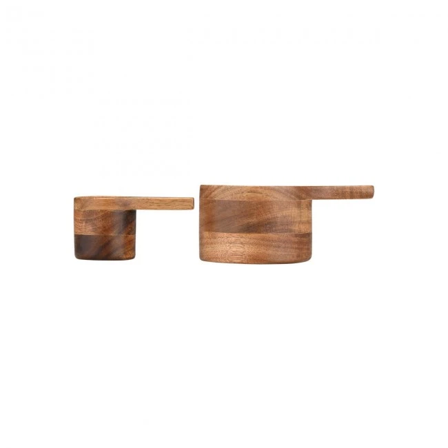 WOODEN KITCHEN MEASURING ALLURE SPOONS SET 13.7CM &amp; 9.4CM