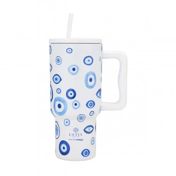 INSULATED STRAW TUMBLER XL SAVE THE AEGEAN 900ml SPIRIT OF LUCK