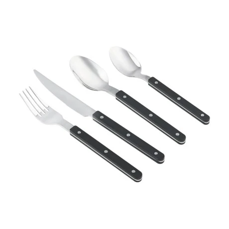 CUTLERY SET NOIR DOTS BLACK HANDLE STAINLESS STEEL 18/0 16 PCS.