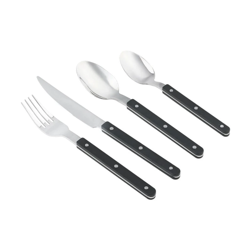 CUTLERY SET NOIR DOTS BLACK HANDLE STAINLESS STEEL 18/0 16 PCS.