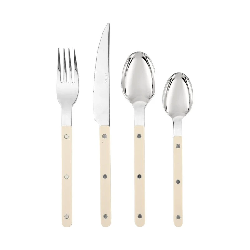 CUTLERY SET NOIR DOTS IVORY HANDLE STAINLESS STEEL 18/0 16 PCS.