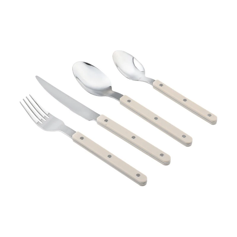 CUTLERY SET NOIR DOTS IVORY HANDLE STAINLESS STEEL 18/0 16 PCS.
