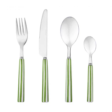 CUTLERY SET LIGNE GREEN CERAMIC HANDLE STAINLESS STEEL 18/0 16 PCS.