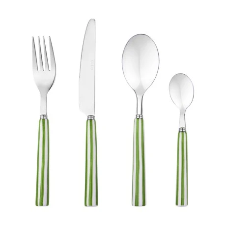 CUTLERY SET LIGNE GREEN CERAMIC HANDLE STAINLESS STEEL 18/0 16 PCS.